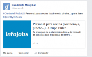 Ofertas de trabajo en nuestro Facebook